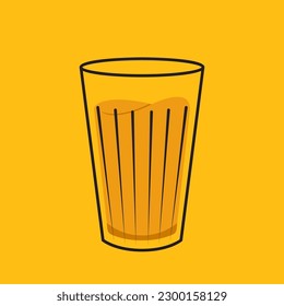 Chai logo design. Karak Milk Chai Illustration On Organic Background. Spicy Hot Tea Design Element Vector Design. Chai vector.