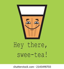 Chai or tea banner, tea vector, tea poster illustration.