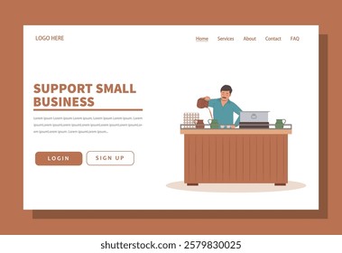 Chai wala small business tea and coffee stall concept. poster flyer design
