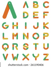Chain alphabet in flat design . Vector. Illustration.