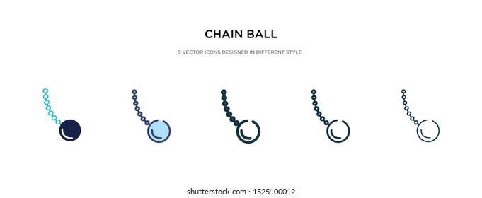 Chain Ball Icon In Different Style Vector Illustration. Two Colored And Black Chain Ball Vector Icons Designed In Filled, Outline, Line And Stroke Style Can Be Used For Web, Mobile, Ui