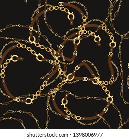 chain belt pattern, golden chain belt design