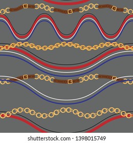 chain belt pattern, golden chain design