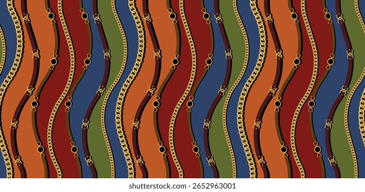 Cadena y patrón de cinturón. Diseño de patrón de Antiguas