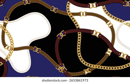 Chain and belt pattern. Vintage pattern design