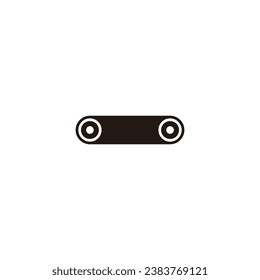 Chain, bicycle, rounded geometric symbol simple logo vector