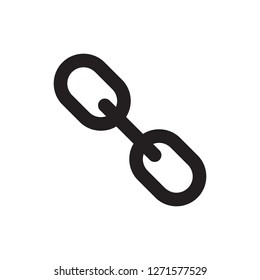 Chain - black icon on white background vector illustration for website, mobile application, presentation, infographic. Web link concept sign. Hyperlink. Graphic design element. 