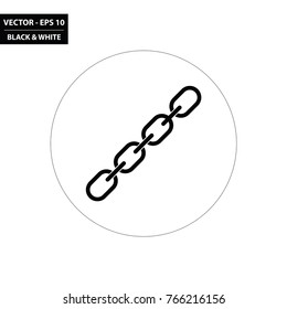 Chain black and white flat icon. Vector Illustration.