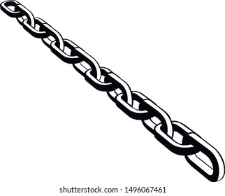 Chain black and white vector illustration