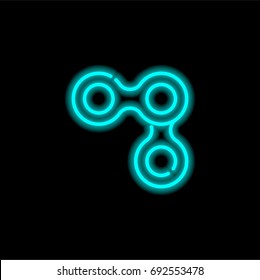 Chain blue glowing neon ui ux icon. Glowing sign logo vector