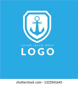 Chain Boat Anchor logo concept. Designed for your web site design, logo, app, UI. Anchors icon. Harbor Tool Boat Front View 