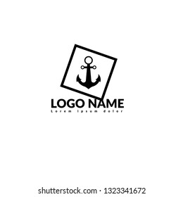 Chain Boat Anchor logo concept. Designed for your web site design, logo, app, UI. Anchors icon. Harbor Tool Boat Front View 