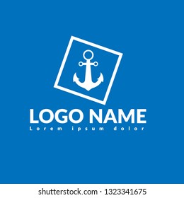Chain Boat Anchor logo concept. Designed for your web site design, logo, app, UI. Anchors icon. Harbor Tool Boat Front View 
