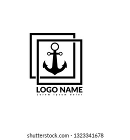 Chain Boat Anchor logo concept. Designed for your web site design, logo, app, UI. Anchors icon. Harbor Tool Boat Front View 