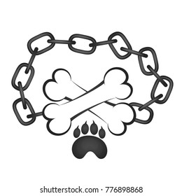 Chain and bones for dogs silhouette