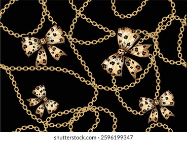 chain and bow leopard golden wild
