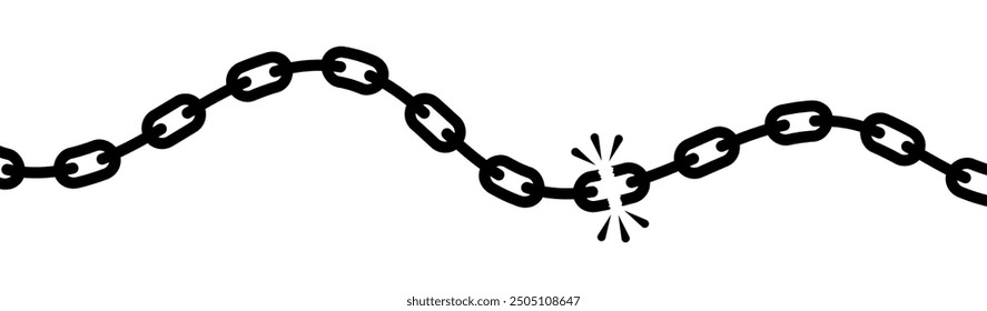 Quebra de corrente isolada sobre um fundo branco

