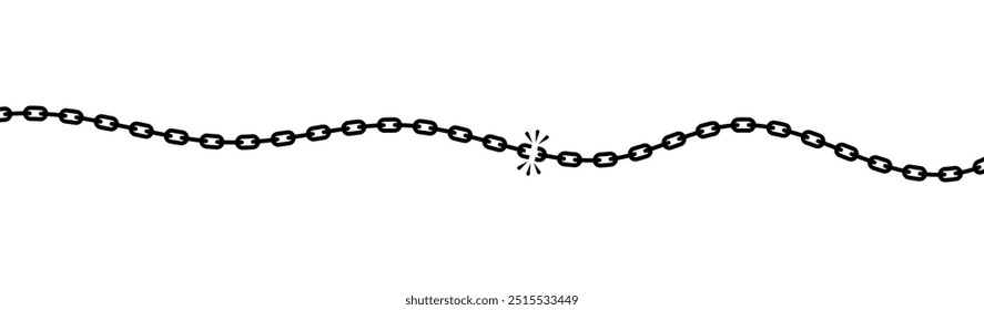 Quebra de corrente isolada sobre um fundo branco
