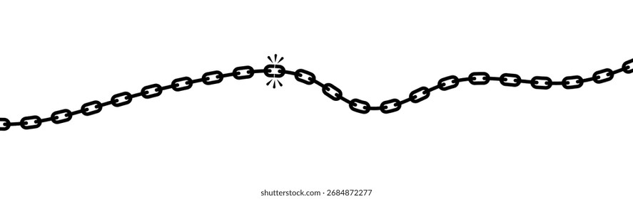 Quebra de corrente isolada sobre um fundo branco
