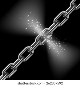 Chain breaking isolated over background. Vector illustration