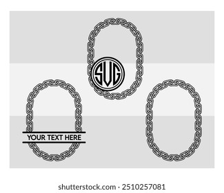 Chain, Broken Chain Silhouette, Metal Chain, Circle,  Straight Chain Links, Vector, 