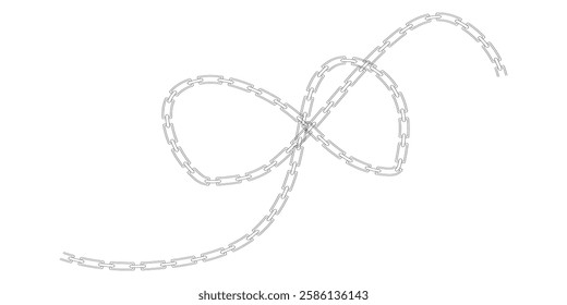 Chain Brush frames isolated on a white background. Chain brushes for fashion and  jewelry  digital illustration. Variety Design. EPS10