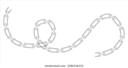 Chain Brush frames isolated on a white background. Chain brushes for fashion and  jewelry  digital illustration. Variety Design. EPS10