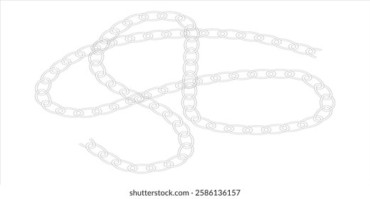 Chain Brush frames isolated on a white background. Chain brushes for fashion and  jewelry  digital illustration. Variety Design. EPS10