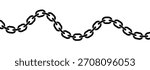 Chain brush set. Flexible Chain Line Vector. Chain solid icon. 