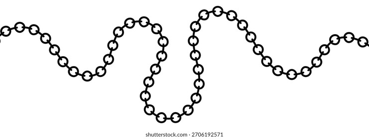 Conjunto de cepillo de cadena. Vector de línea de cadena flexible. Icono sólido de cadena. 