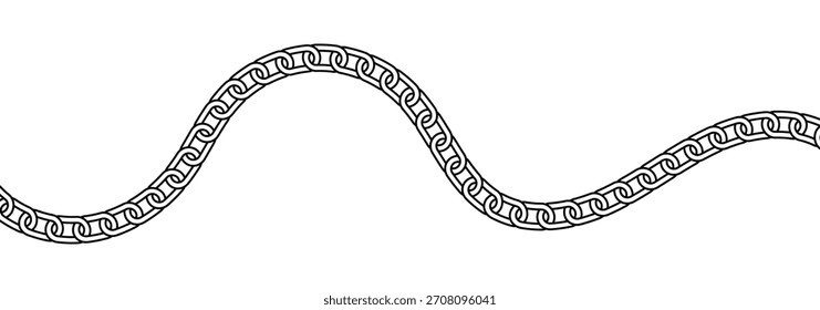 Chain brush set. Flexible Chain Line Vector. Chain solid icon. 