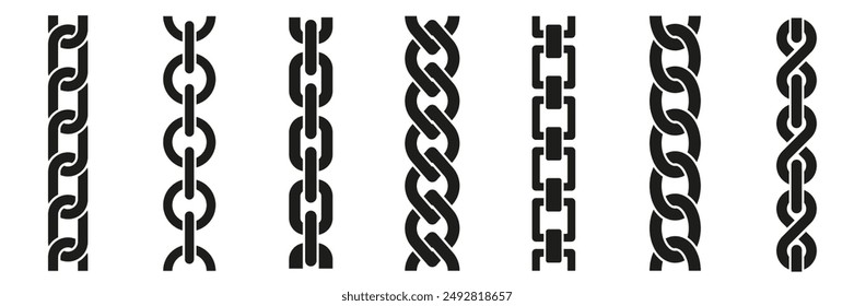 Chain brush set. Chain vector.