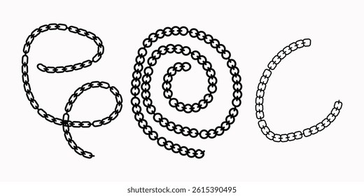 Chain brush set. Chain vector illustration