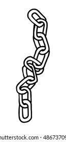 chain  / cartoon vector and illustration, black and white, hand drawn, sketch style, isolated on white background.