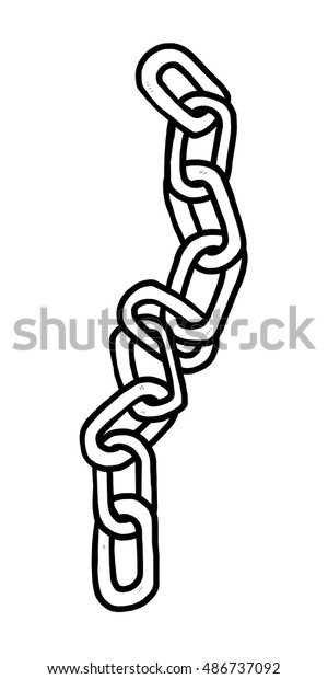 Chain Cartoon Vector Illustration Black White Stock Vector (Royalty ...