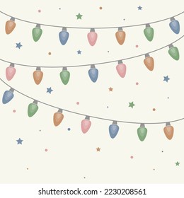 Chain of Christmas lights. Vector illustration