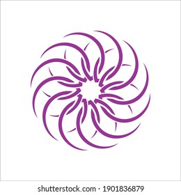 chain circle design leaves logo vector illustration