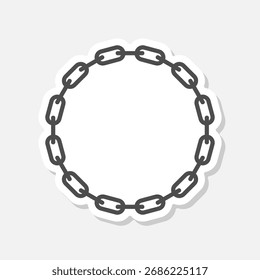 Etiqueta engomada del logotipo del icono del círculo de cadena aislada en fondo gris