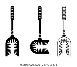 Chain Cleaning Brush Icon, Chain Oil Grease Scrub Brush Vector Art Illustration