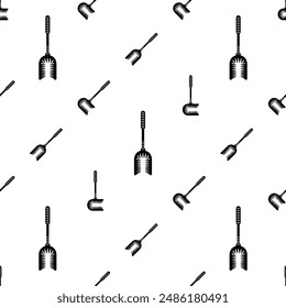 Chain Cleaning Brush Icon Seamless Pattern, Chain Oil Grease Scrub Brush Vector Art Illustration