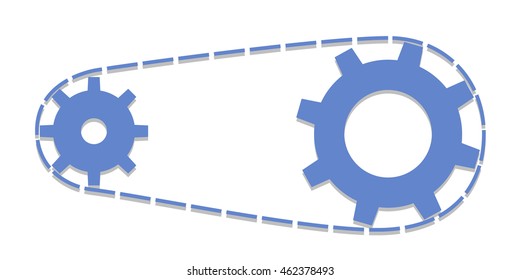 Chain with cogwheels. Vector illustration bicycle pull