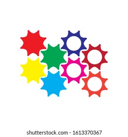 chain of colorful gear logo vector template
