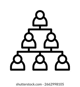 Ilustração do vetor da linha de ícone da Cadeia de Comando
