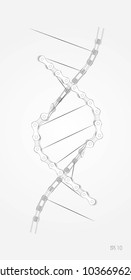 The chain composition to DNA chain concept of science and engineering, Eps 10 vector
