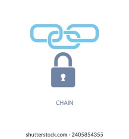 chain concept line icon. Simple element illustration. chain lock concept outline symbol design.