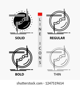 chain, connect, connection, link, wire Icon in Thin, Regular, Bold Line and Glyph Style. Vector illustration