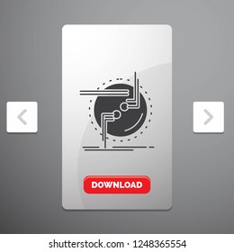 chain, connect, connection, link, wire Glyph Icon in Carousal Pagination Slider Design & Red Download Button