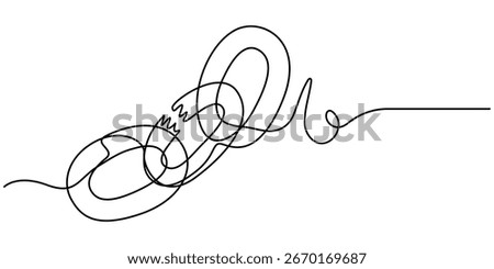 chain continuous one line drawing, One continuous line drawing of a chain. Vector illustration, Continuous single line drawing of link icon Hyperlink chain symbol vector illustration.
