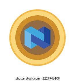 Chain cryptocurrency golden coin isolated on white background vector illustration.ai