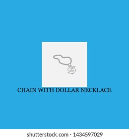 chain with dollar necklace icon sign signifier vector